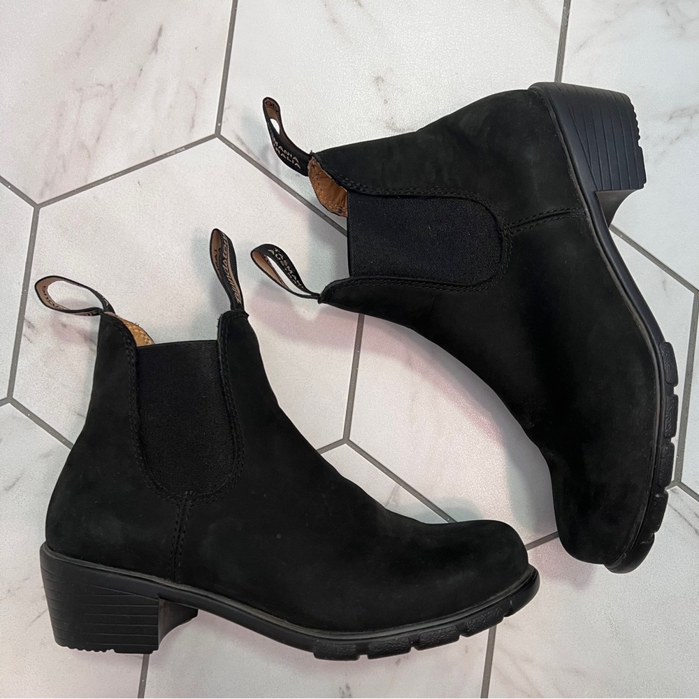 Blundstone Black Suede Heeled 1960 Boots Size 8.5 Womens - Picture 6 of 9
